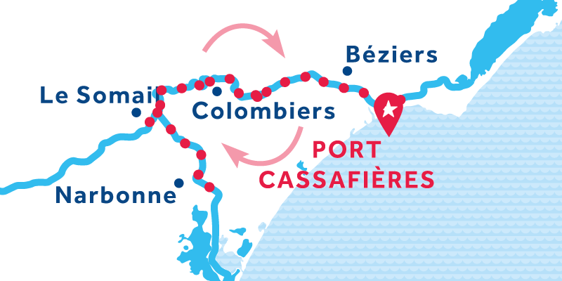 Port Cassafières RETURN via Narbonne