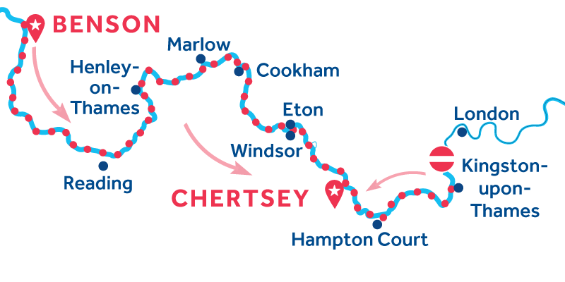 Benson to Chertsey via Kingston-upon-Thames