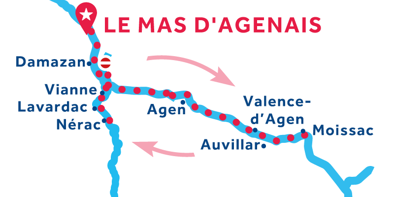 Le Mas-d'Agenais RETURN via Nérac & Moissac
