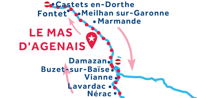 Le Mas-d'Agenais RETURN via Castets-de-Dorthe & Nérac