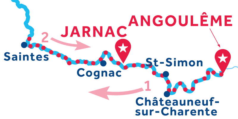 Angoulême to Jarnac via Saintes 