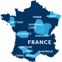 Map showing all French boating regions