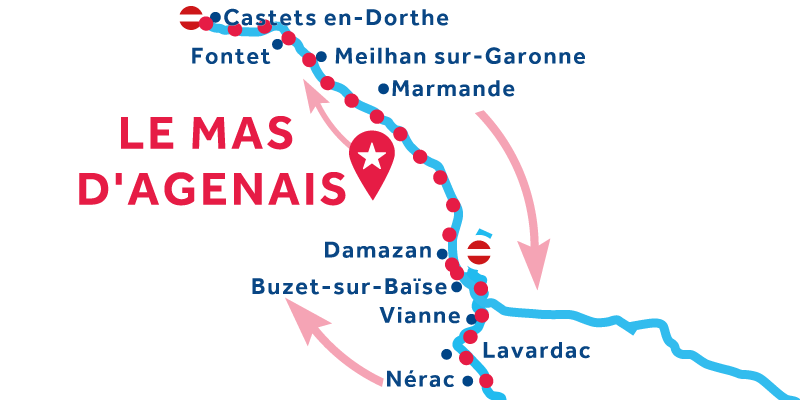 Le Mas-d'Agenais RETURN via Castets-de-Dorthe & Nérac