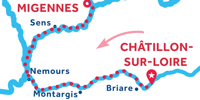 Chatillon-sur-Loire to Migennes via Montargis & Sens