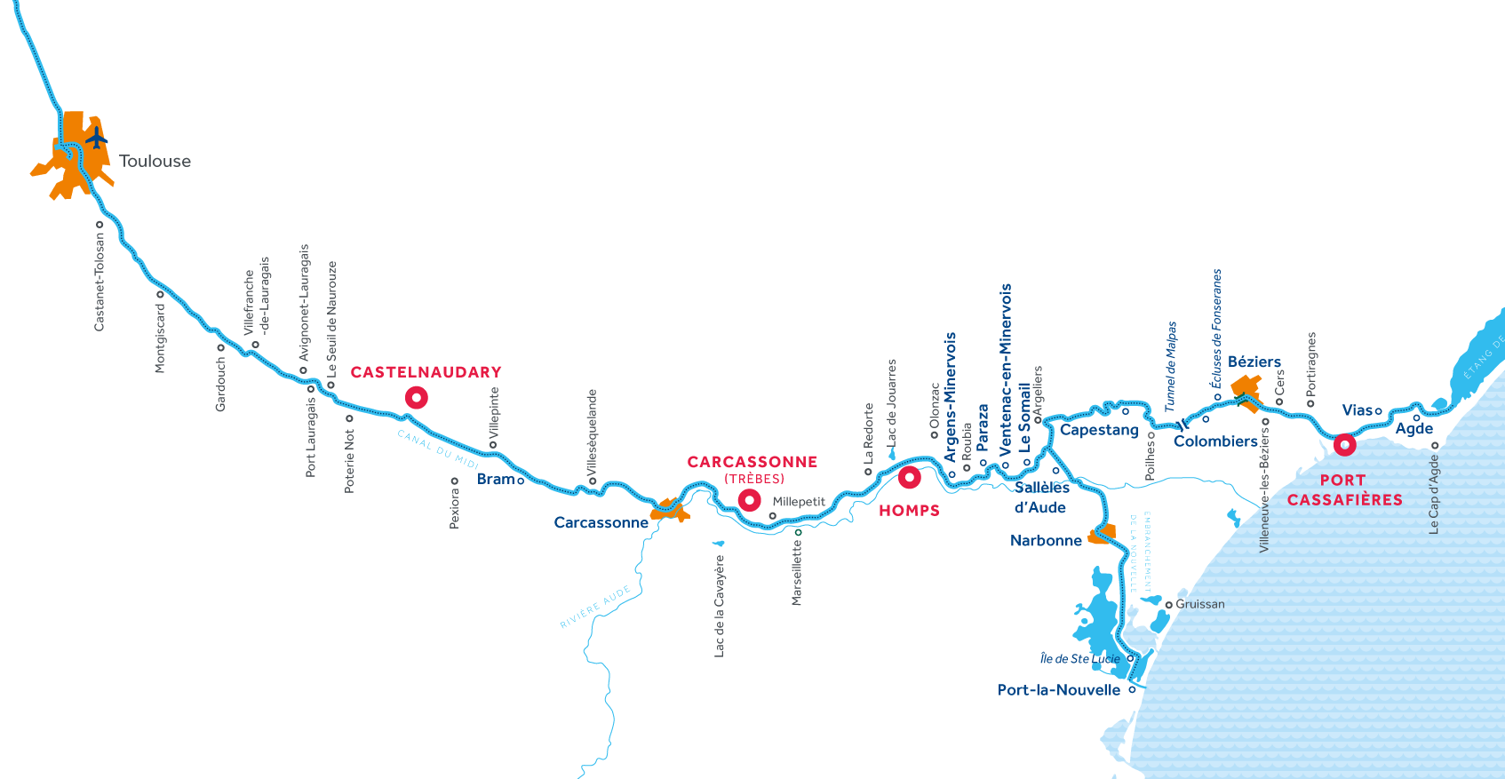 Canal du Midi Region Map