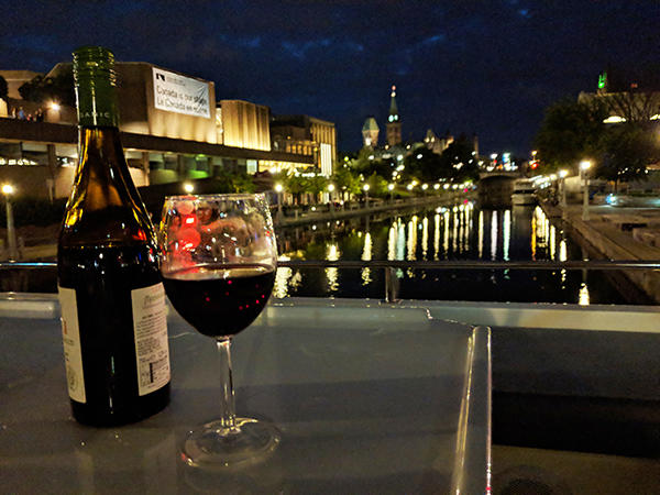 Wine on the top deck - Ottawa evening 