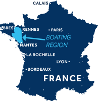 Carte indiquant la zone de navigation en Bretagne, France
