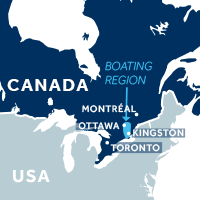 Die Karte zeigt, wo sich der Rideau Canal in Kanada befindet. 
